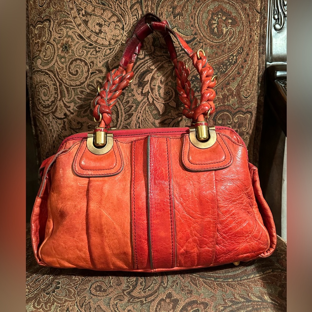 Chloe Red Shoulder/Hand Bag